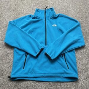 North Face Pullover Jacket Mens Large Fleece Half Zip Outdoor Hiking Pockets